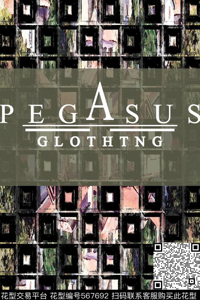 t恤华亿平台潮流格子数码印花华亿平台下载（图片编号: 567692） - 瓦栏（Walan）