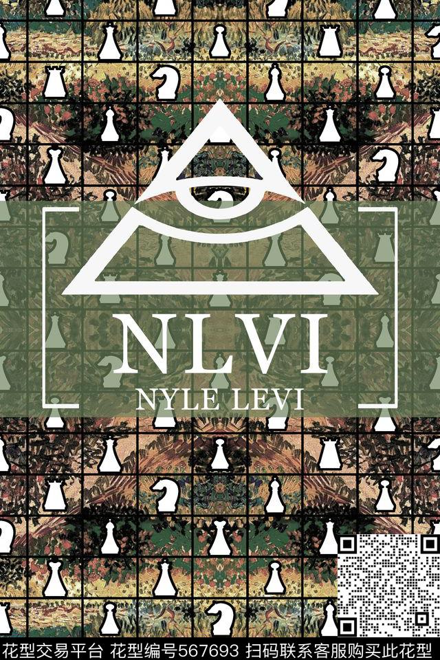 几何字母潮流数码印花华亿平台下载（图片编号: 567693） - 瓦栏（Walan）