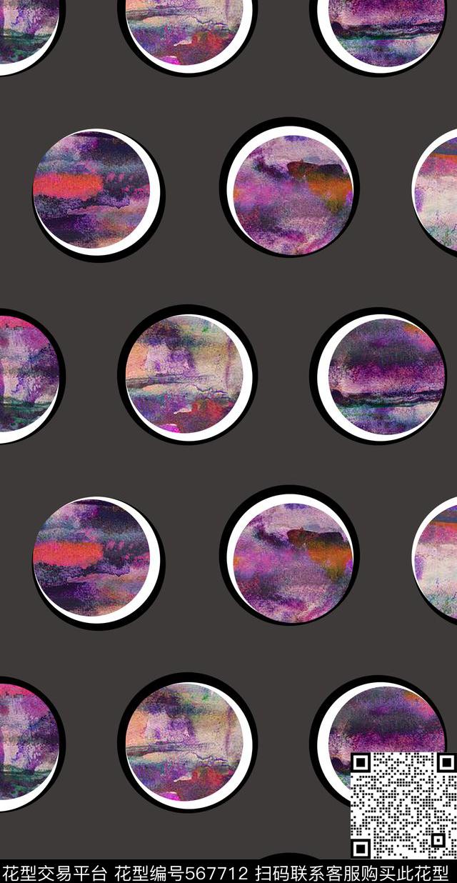 笔触笔刷波点数码印花华亿平台下载（图片编号: 567712） - 瓦栏（Walan）