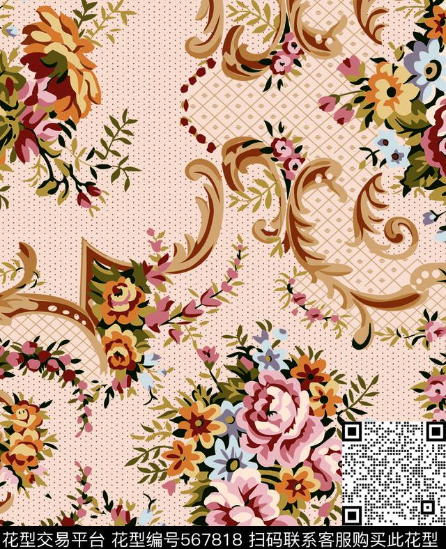欧美时尚潮流传统印花华亿平台下载（图片编号: 567818） - 瓦栏（Walan）