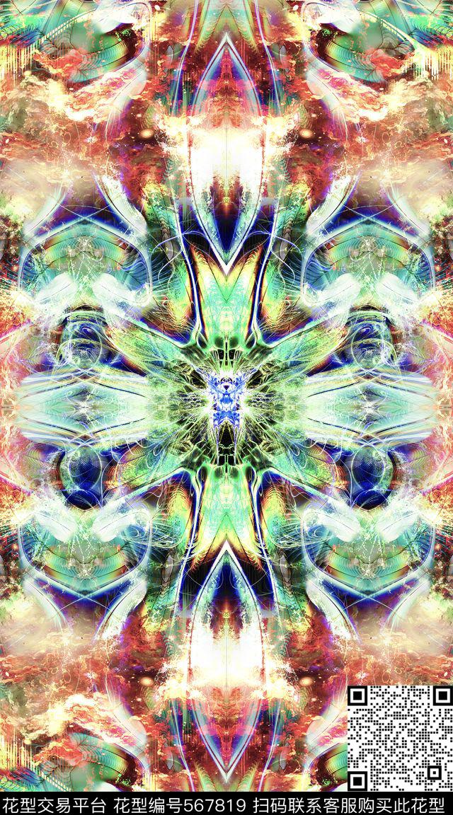 抽象定位分形数码印花华亿平台下载（图片编号: 567819） - 瓦栏（Walan）