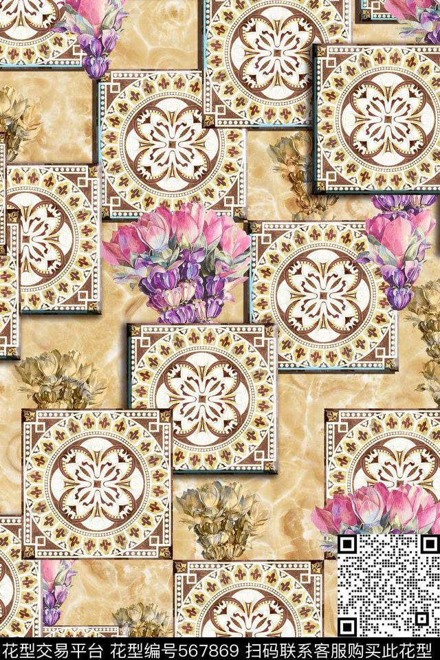 女装潮流时尚大牌立体几何数码印花华亿平台下载（图片编号: 567869） - 瓦栏（Walan）