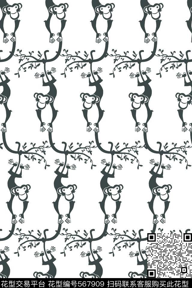 潮牌动物规则传统印花华亿平台下载（图片编号: 567909） - 瓦栏（Walan）