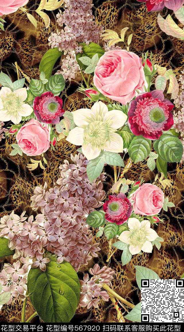 创意服装面料创意图案设计花卉数码印花华亿平台下载（图片编号: 567920） - 瓦栏（Walan）