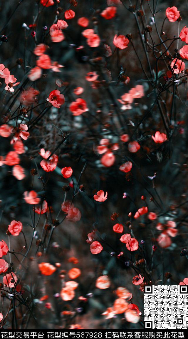 时尚潮流照片景观模糊花卉植物满版印花服装数码印花华亿平台下载（图片编号: 567928） - 瓦栏（Walan）