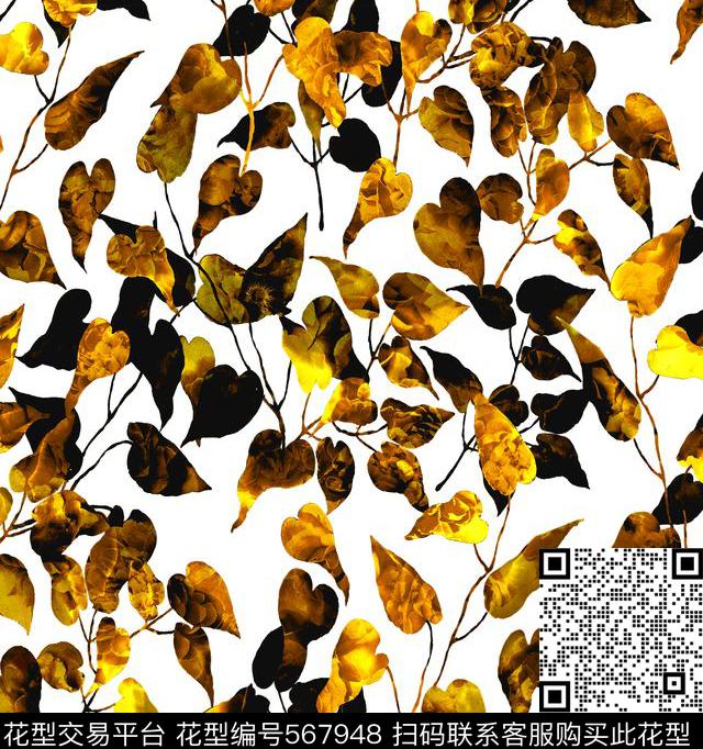 花树叶数码印花华亿平台下载（图片编号: 567948） - 瓦栏（Walan）