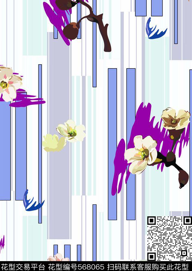 服装家纺花卉四方连续传统印花华亿平台下载（图片编号: 568065） - 瓦栏（Walan）