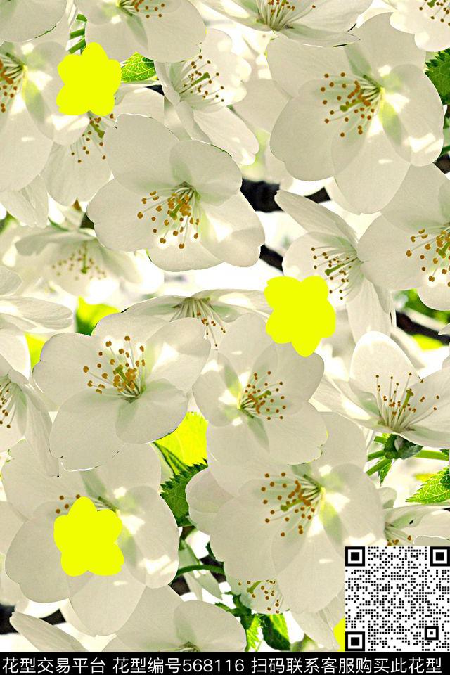 时尚潮流大牌樱花数码印花华亿平台下载（图片编号: 568116） - 瓦栏（Walan）