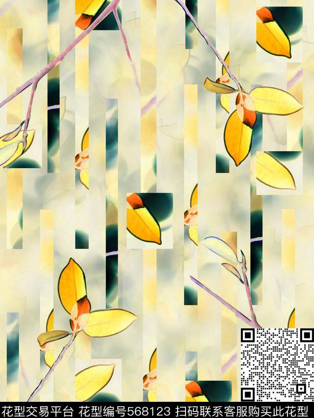 时尚潮流大牌手绘数码印花华亿平台下载（图片编号: 568123） - 瓦栏（Walan）