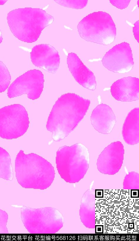 抽象花瓣小翠花抽象花卉数码印花华亿平台下载（图片编号: 568126） - 瓦栏（Walan）