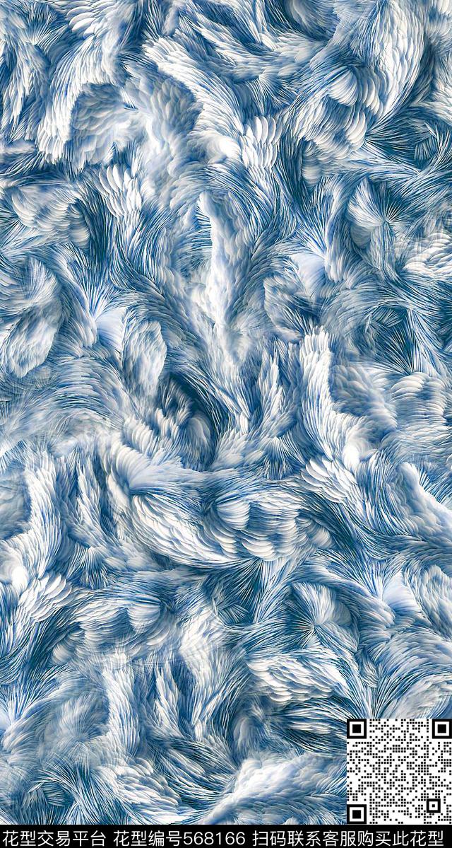羽毛肌理仿真数码印花华亿平台下载（图片编号: 568166） - 瓦栏（Walan）