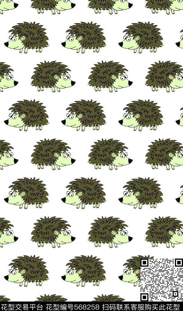 卡通动物卡通小刺猬传统印花华亿平台下载（图片编号: 568258） - 瓦栏（Walan）