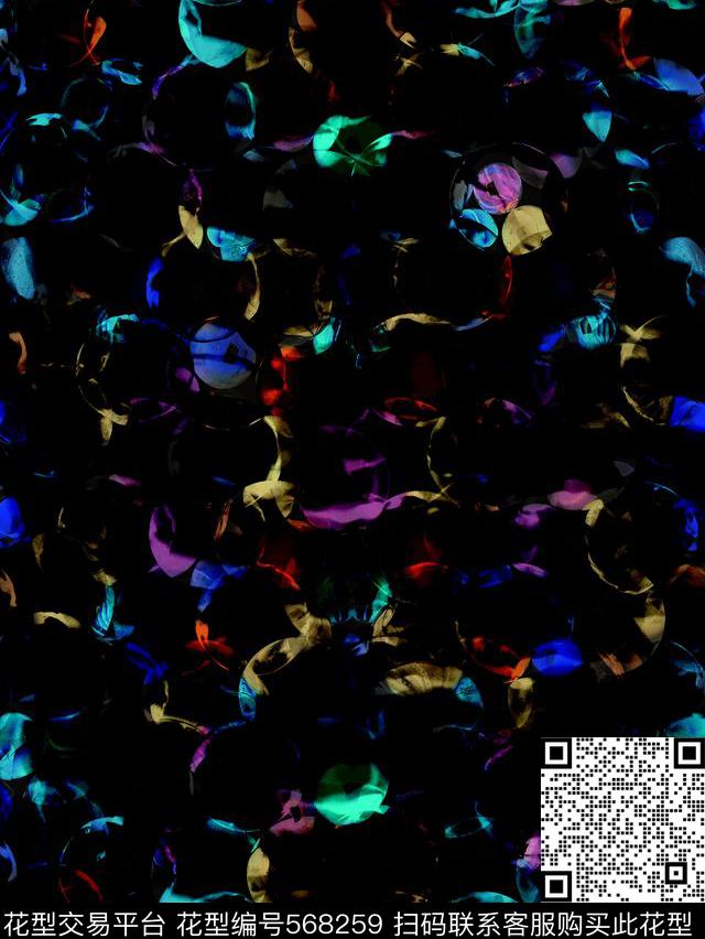 抽象花卉抽象多彩底纹背景数码印花华亿平台下载（图片编号: 568259） - 瓦栏（Walan）