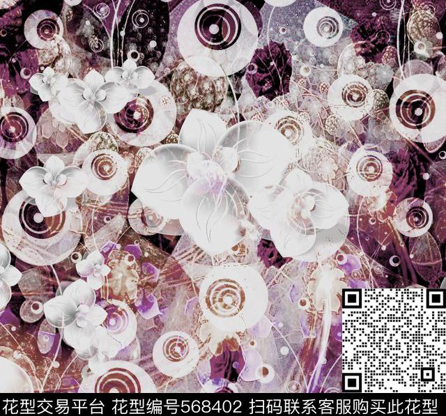 欧美风格古典怀旧数码印花华亿平台下载（图片编号: 568402） - 瓦栏（Walan）