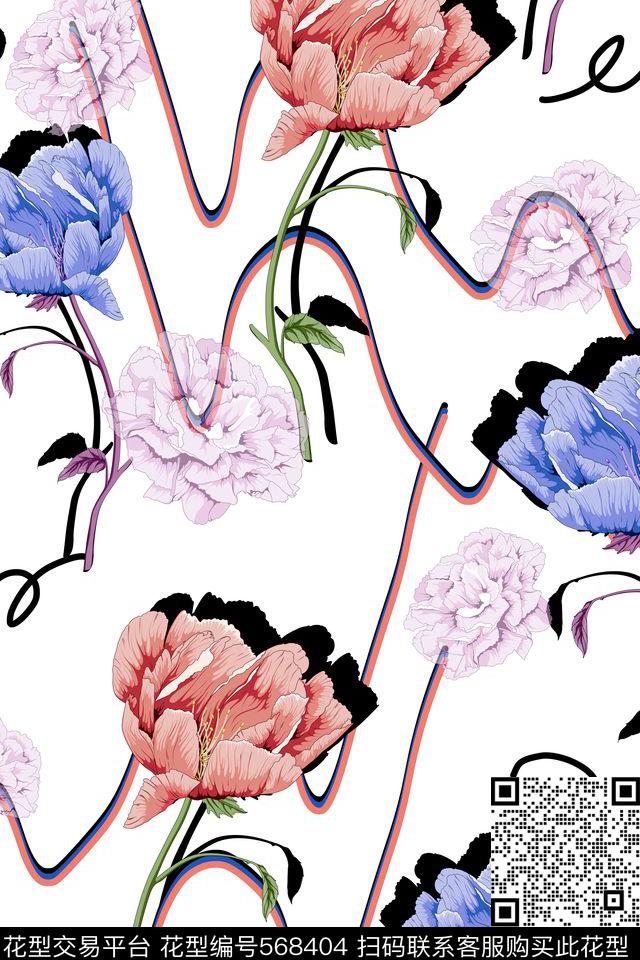 原创L.D~趣味L.D~线条传统印花华亿平台下载（图片编号: 568404） - 瓦栏（Walan）