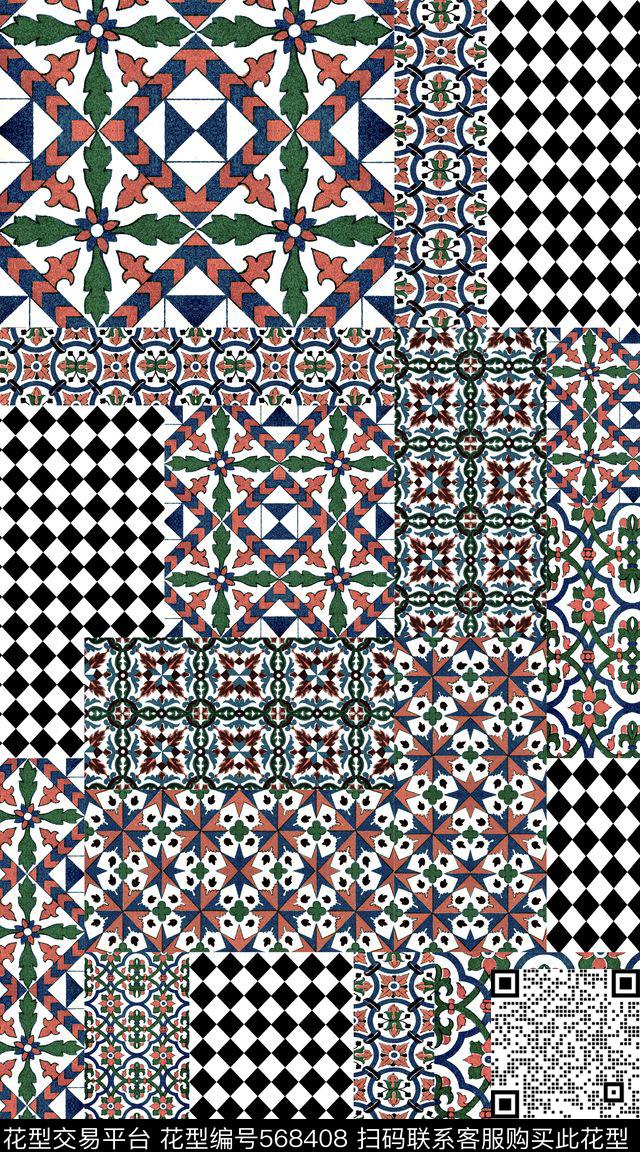 创意服装格纹数码印花华亿平台下载（图片编号: 568408） - 瓦栏（Walan）