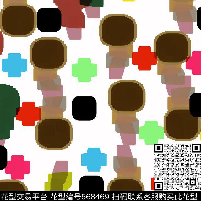 抽象几何色彩缤纷传统印花华亿平台下载（图片编号: 568469） - 瓦栏（Walan）