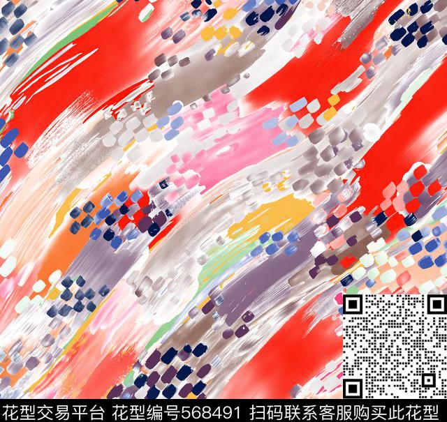 抽象仿古中国风数码印花华亿平台下载（图片编号: 568491） - 瓦栏（Walan）