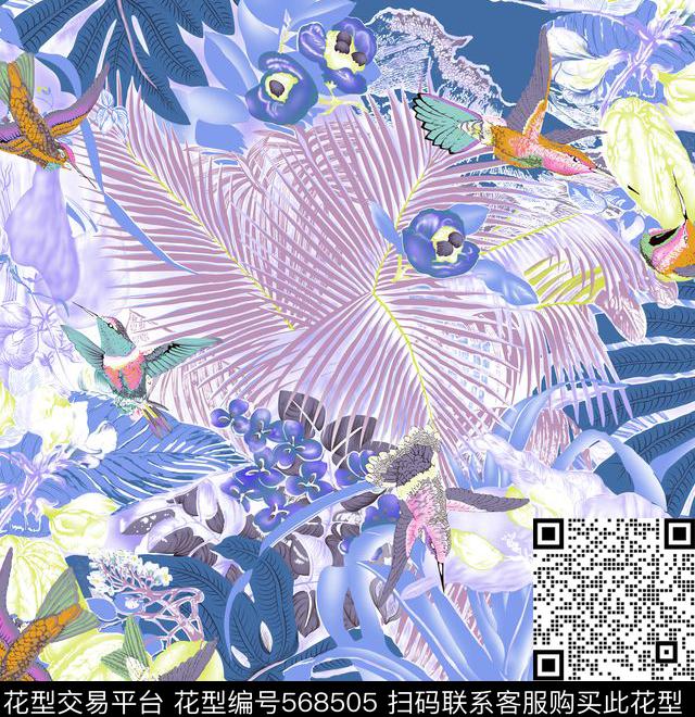 抽象仿古花数码印花华亿平台下载（图片编号: 568505） - 瓦栏（Walan）