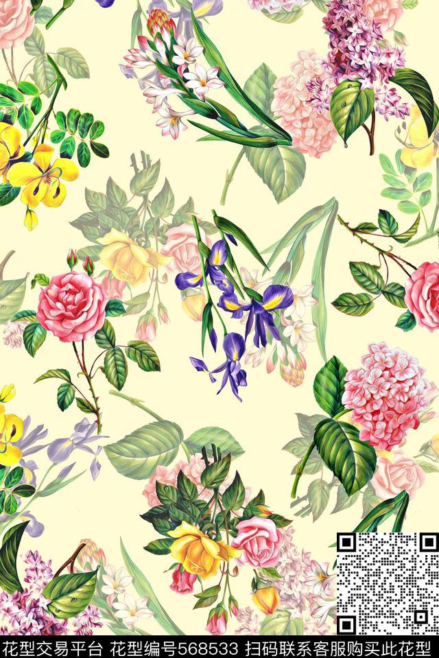 窗帘春夏女装满版数码印花华亿平台下载（图片编号: 568533） - 瓦栏（Walan）