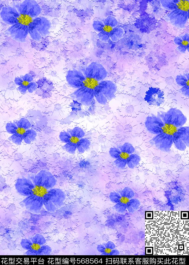 欧美彩花小碎花数码印花华亿平台下载（图片编号: 568564） - 瓦栏（Walan）