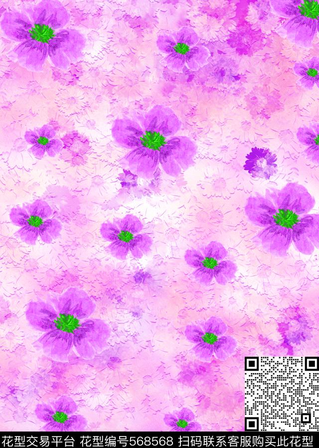 欧美彩花小碎花数码印花华亿平台下载（图片编号: 568568） - 瓦栏（Walan）