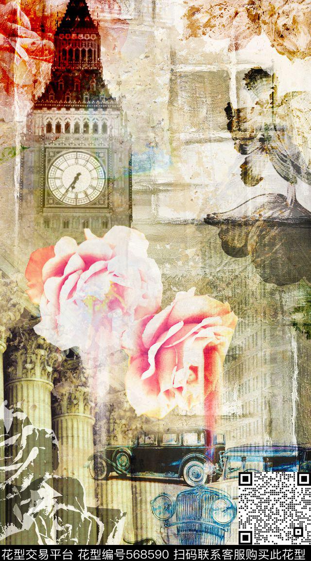 大牌女装男士休闲衬衫欧式复古英伦数码印花服装数码印花华亿平台下载（图片编号: 568590） - 瓦栏（Walan）