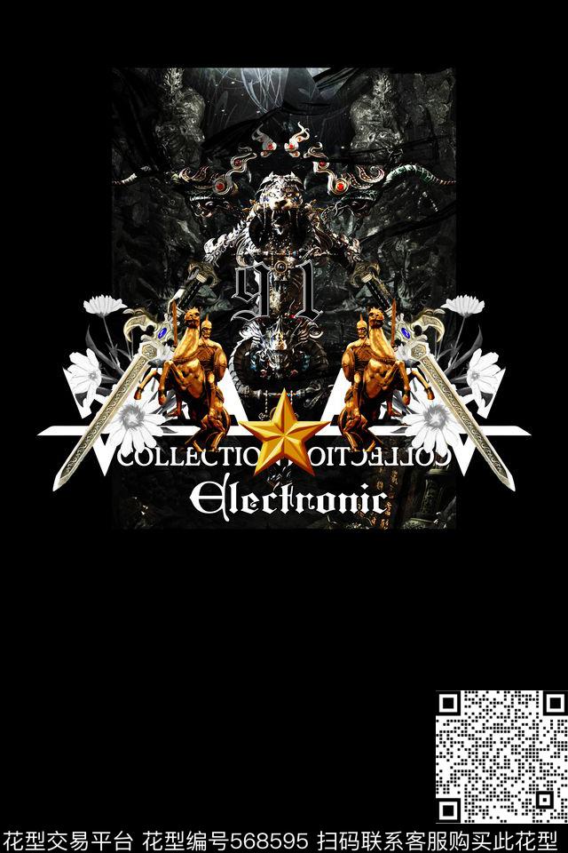 时尚骑士宝剑数码印花华亿平台下载（图片编号: 568595） - 瓦栏（Walan）