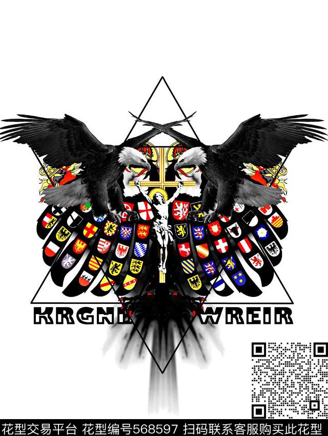 时尚潮流大牌鹰数码印花华亿平台下载（图片编号: 568597） - 瓦栏（Walan）