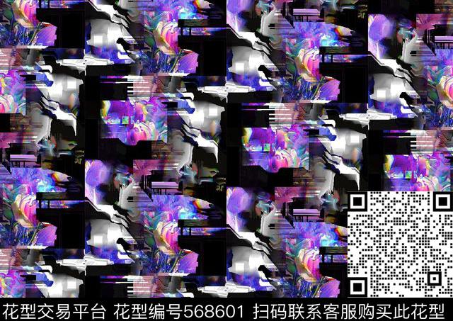 花卉民族时尚数码印花华亿平台下载（图片编号: 568601） - 瓦栏（Walan）