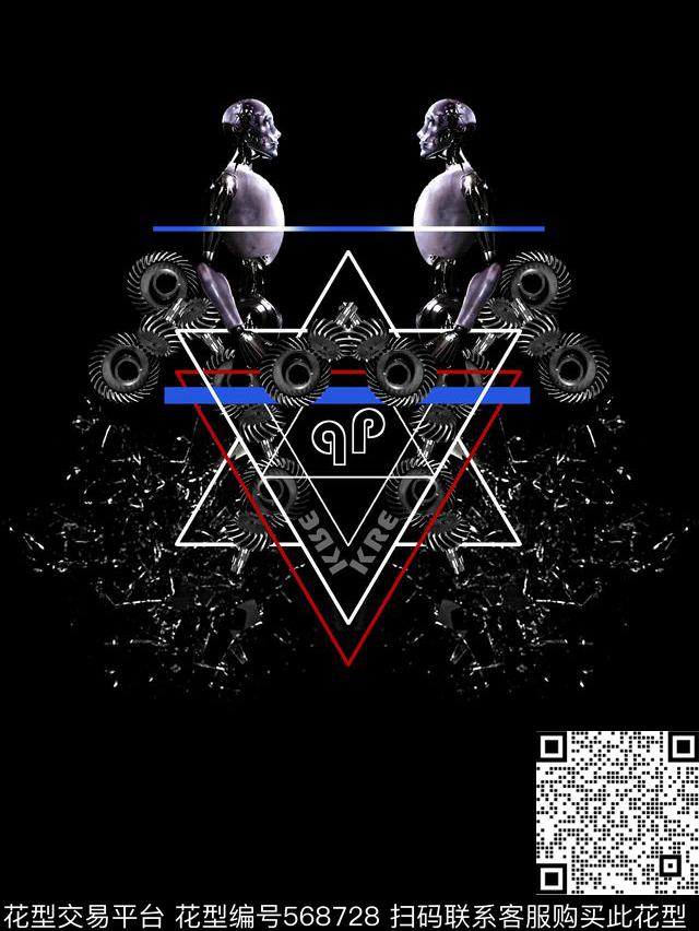 时尚潮流大牌未来机器人数码印花华亿平台下载（图片编号: 568728） - 瓦栏（Walan）