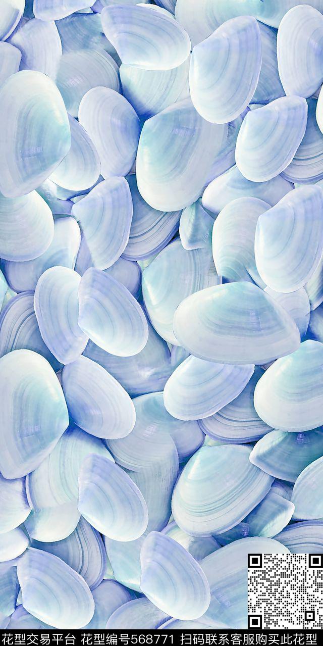 贝壳海边肌理数码印花华亿平台下载（图片编号: 568771） - 瓦栏（Walan）