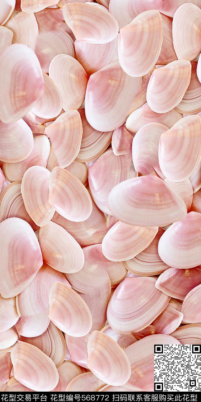 贝壳海边肌理数码印花华亿平台下载（图片编号: 568772） - 瓦栏（Walan）