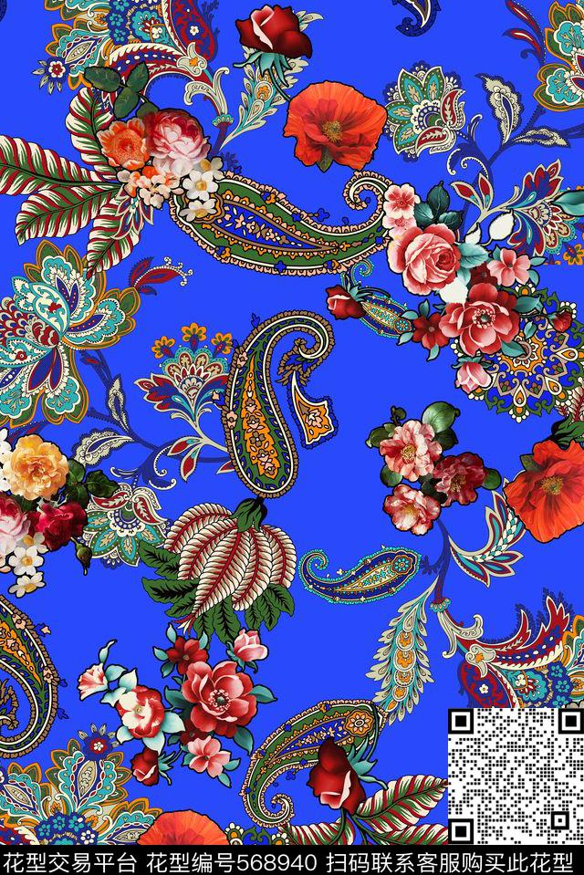 时尚潮流复古数码印花华亿平台下载（图片编号: 568940） - 瓦栏（Walan）