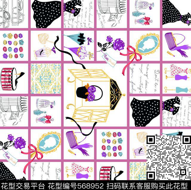 抽象仿古中国分传统印花华亿平台下载（图片编号: 568952） - 瓦栏（Walan）