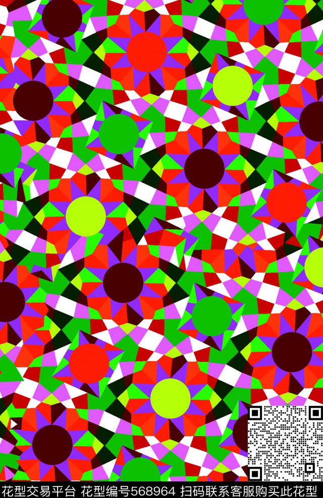 几何几何圆点星腰果传统印花华亿平台下载（图片编号: 568964） - 瓦栏（Walan）
