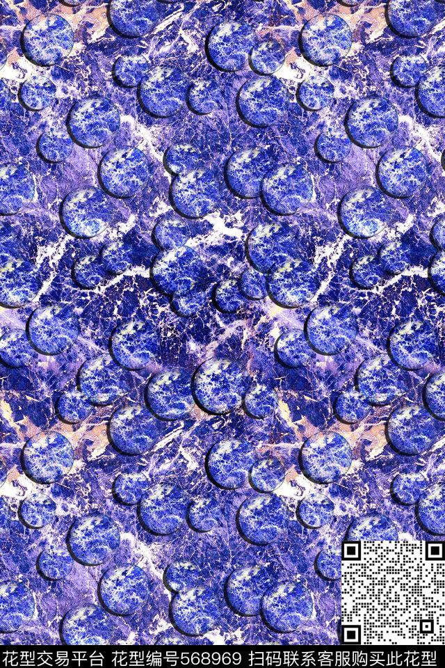 百搭大理石蓝色大理石数码印花华亿平台下载（图片编号: 568969） - 瓦栏（Walan）