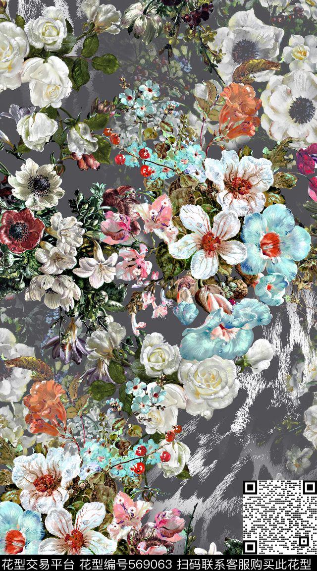 豹纹创意服装数码印花华亿平台下载（图片编号: 569063） - 瓦栏（Walan）