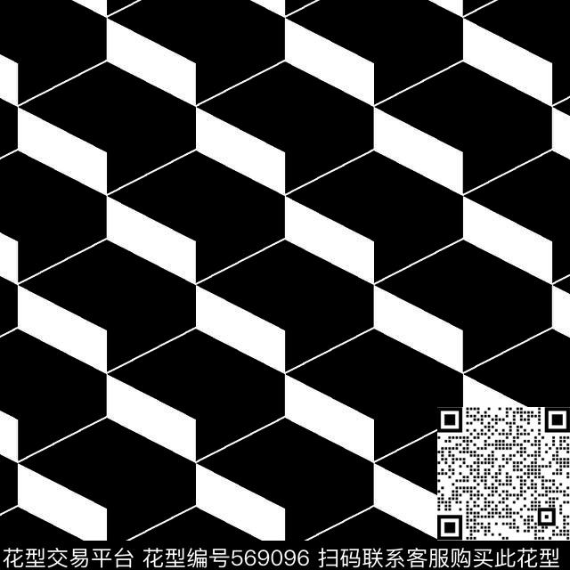 黑白几何图形四方连续传统华亿平台1传统华亿平台1黑白传统印花华亿平台下载（图片编号: 569096） - 瓦栏（Walan）