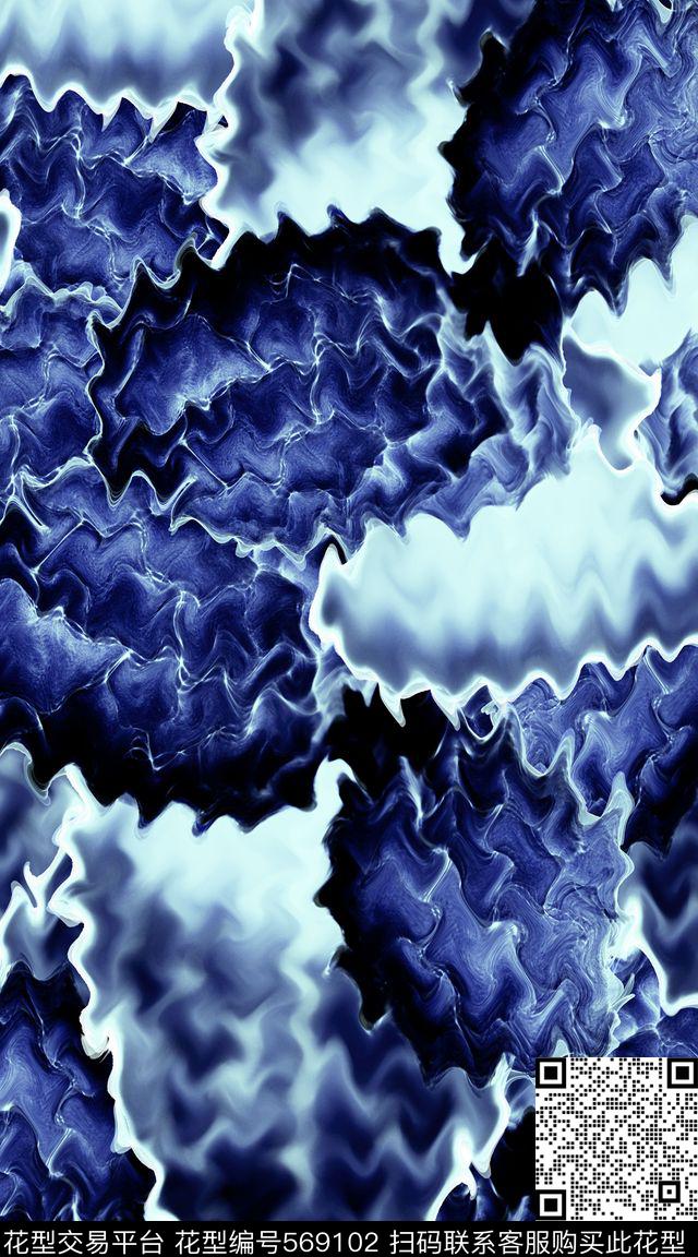 波纹抽象创意数码印花华亿平台下载（图片编号: 569102） - 瓦栏（Walan）