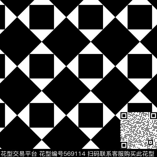 黑白几何图形四方连续传统华亿平台13黑白传统华亿平台1传统印花华亿平台下载（图片编号: 569114） - 瓦栏（Walan）
