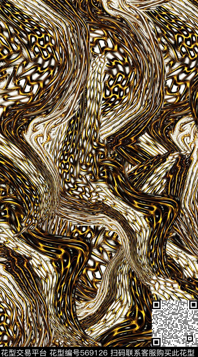 豹纹波纹层次数码印花华亿平台下载（图片编号: 569126） - 瓦栏（Walan）
