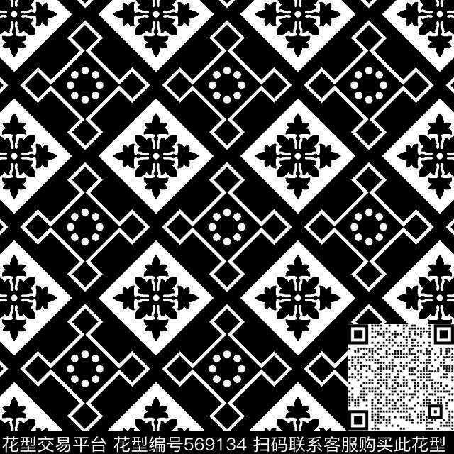 几何图形黑白传统纹样华亿平台传统纹样华亿平台几何传统印花华亿平台下载（图片编号: 569134） - 瓦栏（Walan）