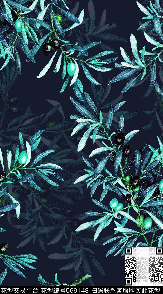 服装面料印花复古欧式植物时尚大牌数码印花华亿平台下载（图片编号: 569148） - 瓦栏（Walan）