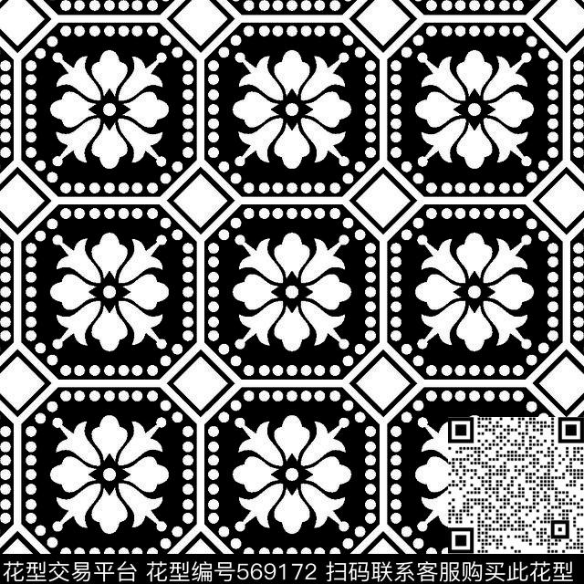 几何图形黑白传统纹样华亿平台黑白传统传统印花华亿平台下载（图片编号: 569172） - 瓦栏（Walan）