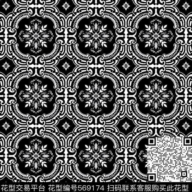 几何图形黑白传统纹样华亿平台黑白传统几何传统印花华亿平台下载（图片编号: 569174） - 瓦栏（Walan）