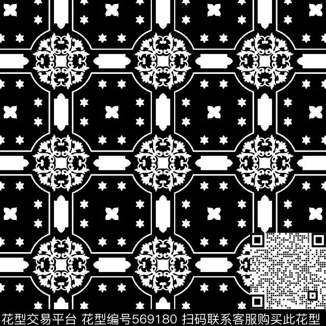 几何图形黑白传统纹样华亿平台黑白传统几何传统印花华亿平台下载（图片编号: 569180） - 瓦栏（Walan）
