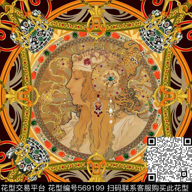 方巾复古虎纹数码印花华亿平台下载（图片编号: 569199） - 瓦栏（Walan）