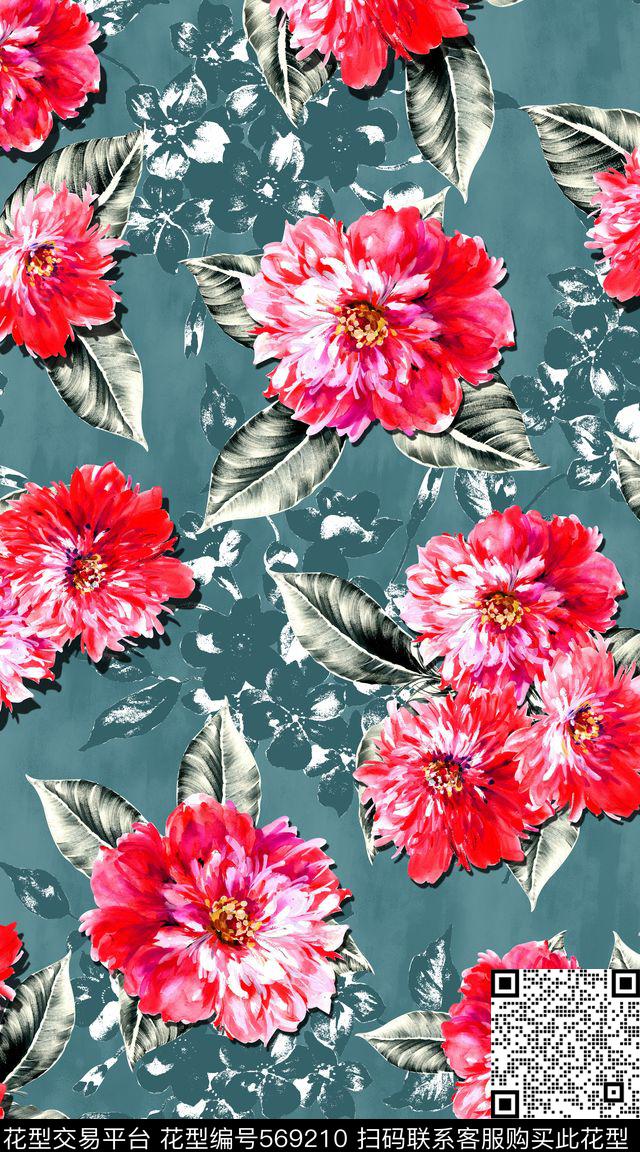 复古水彩花卉复古田园风女士夏季复古印花短裙女士休闲衬衫数码印花华亿平台下载（图片编号: 569210） - 瓦栏（Walan）