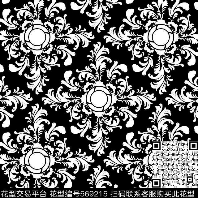 几何图形黑白传统纹样华亿平台黑白纹样传统印花华亿平台下载（图片编号: 569215） - 瓦栏（Walan）
